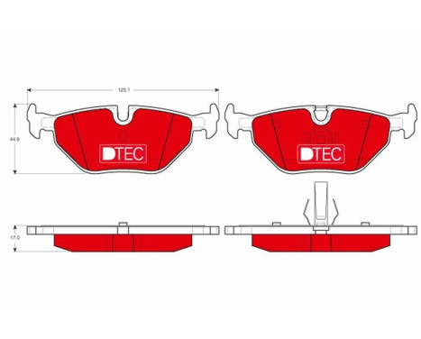 Kit de plaquettes de frein, frein à disque DTEC COTEC GDB1344DTE TRW