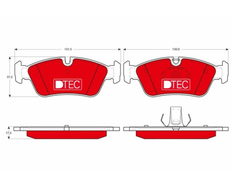 Kit de plaquettes de frein, frein à disque DTEC COTEC GDB1348DTE TRW