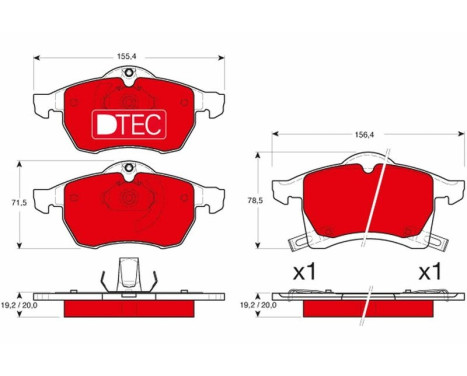 Kit de plaquettes de frein, frein à disque DTEC COTEC GDB1350DTE TRW