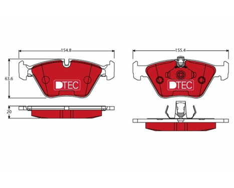 Kit de plaquettes de frein, frein à disque DTEC COTEC GDB1404DTE TRW