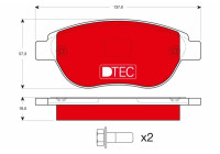 Kit de plaquettes de frein, frein à disque DTEC COTEC GDB1464DTE TRW