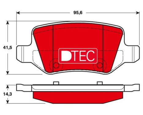 Kit de plaquettes de frein, frein à disque DTEC COTEC GDB1481DTE TRW