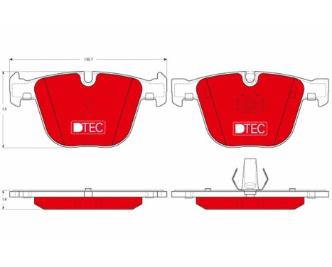 Kit de plaquettes de frein, frein à disque DTEC COTEC GDB1502DTE TRW