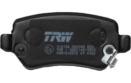 Kit de plaquettes de frein, frein à disque DTEC COTEC GDB1515DTE TRW, Image 4