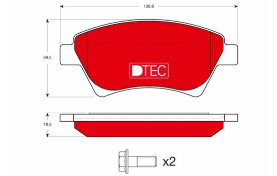 Kit de plaquettes de frein, frein à disque DTEC COTEC GDB1552DTE TRW