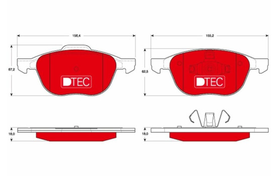 Kit de plaquettes de frein, frein à disque DTEC COTEC GDB1583DTE TRW