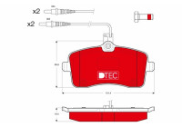 Kit de plaquettes de frein, frein à disque DTEC COTEC GDB1594DTE TRW