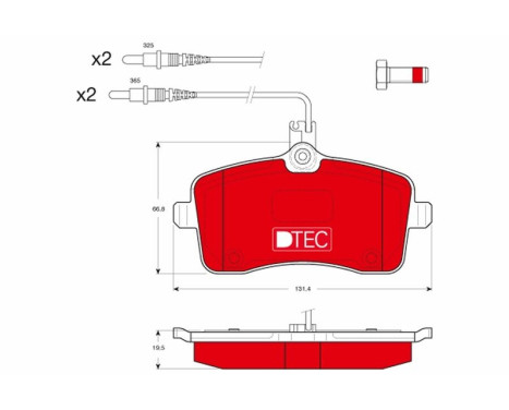 Kit de plaquettes de frein, frein à disque DTEC COTEC GDB1594DTE TRW