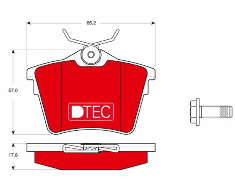 Kit de plaquettes de frein, frein à disque DTEC COTEC GDB1596DTE TRW