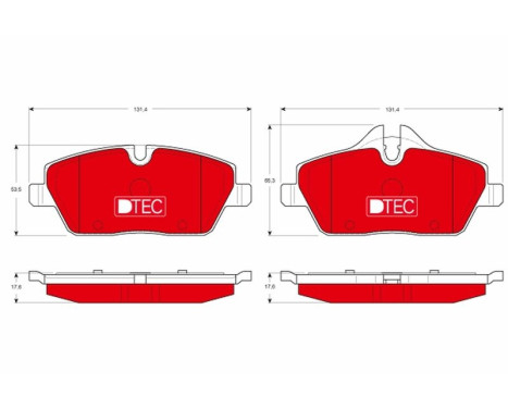 Kit de plaquettes de frein, frein à disque DTEC COTEC GDB1611DTE TRW