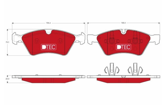 Kit de plaquettes de frein, frein à disque DTEC COTEC GDB1642DTE TRW