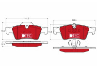 Kit de plaquettes de frein, frein à disque DTEC COTEC GDB1643DTE TRW