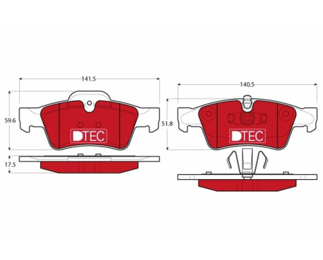 Kit de plaquettes de frein, frein à disque DTEC COTEC GDB1643DTE TRW