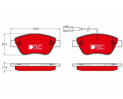 Kit de plaquettes de frein, frein à disque DTEC COTEC GDB1654DTE TRW