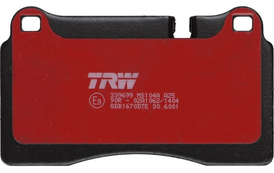 Kit de plaquettes de frein, frein à disque DTEC COTEC GDB1670DTE TRW, Image 3