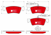 Kit de plaquettes de frein, frein à disque DTEC COTEC GDB1672DTE TRW