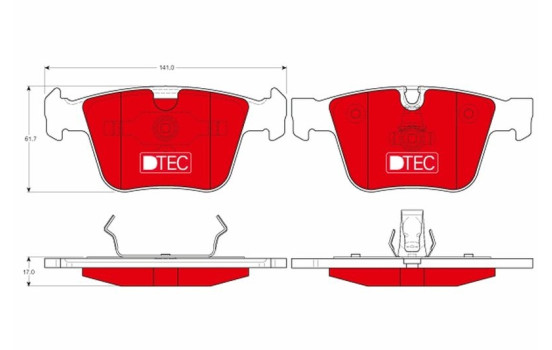 Kit de plaquettes de frein, frein à disque DTEC COTEC GDB1675DTE TRW