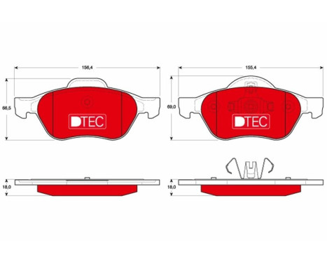 Kit de plaquettes de frein, frein à disque DTEC COTEC GDB1687DTE TRW