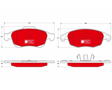 Kit de plaquettes de frein, frein à disque DTEC COTEC GDB1690DTE TRW