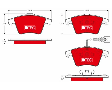 Kit de plaquettes de frein, frein à disque DTEC COTEC GDB1721DTE TRW