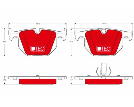 Kit de plaquettes de frein, frein à disque DTEC COTEC GDB1730DTE TRW