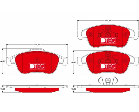 Kit de plaquettes de frein, frein à disque DTEC COTEC GDB1789DTE TRW