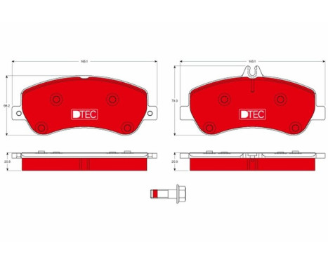 Kit de plaquettes de frein, frein à disque DTEC COTEC GDB1798DTE TRW