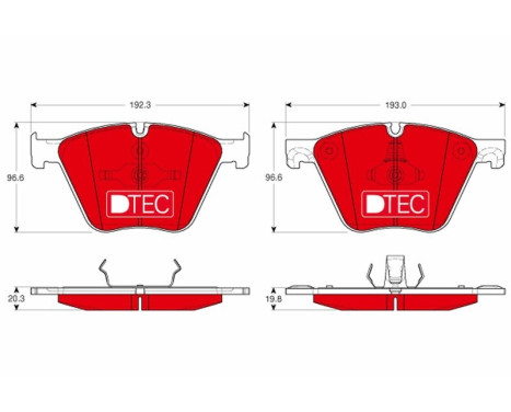 Kit de plaquettes de frein, frein à disque DTEC COTEC GDB1964DTE TRW