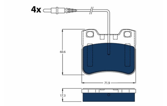 Kit de plaquettes de frein, frein à disque ELECTRIC BLUE GDB1031BTE TRW