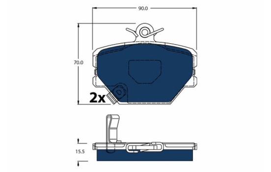 Kit de plaquettes de frein, frein à disque ELECTRIC BLUE GDB1365BTE TRW