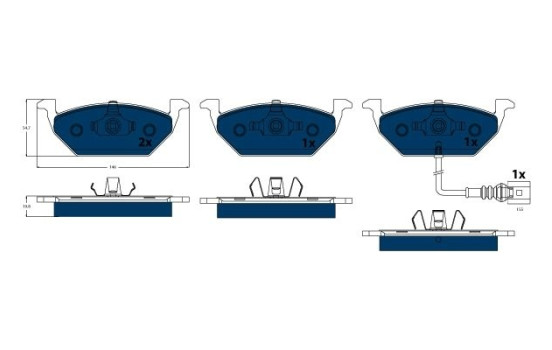 Kit de plaquettes de frein, frein à disque ELECTRIC BLUE GDB1386BTE TRW