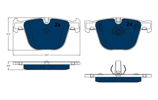 Kit de plaquettes de frein, frein à disque ELECTRIC BLUE GDB1502BTE TRW