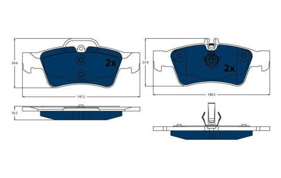 Kit de plaquettes de frein, frein à disque ELECTRIC BLUE GDB1546BTE TRW