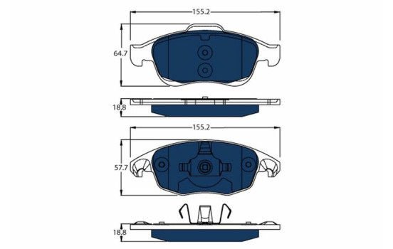 Kit de plaquettes de frein, frein à disque ELECTRIC BLUE GDB1690BTE TRW