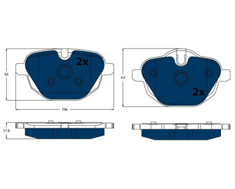 Kit de plaquettes de frein, frein à disque ELECTRIC BLUE GDB1840BTE TRW