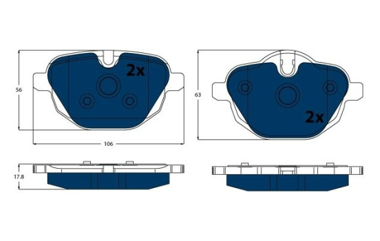 Kit de plaquettes de frein, frein à disque ELECTRIC BLUE GDB1840BTE TRW
