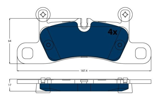 Kit de plaquettes de frein, frein à disque ELECTRIC BLUE GDB1875BTE TRW