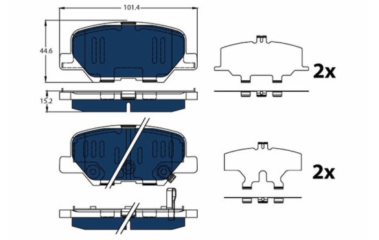 Kit de plaquettes de frein, frein à disque ELECTRIC BLUE GDB3583BTE TRW
