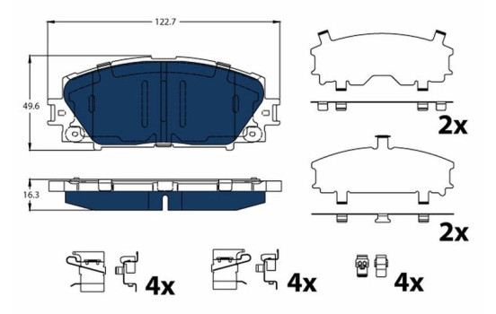 Kit de plaquettes de frein, frein à disque ELECTRIC BLUE GDB4173BTE TRW
