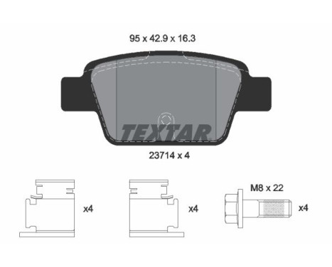 Kit de plaquettes de frein, frein à disque epad 2371481 Textar
