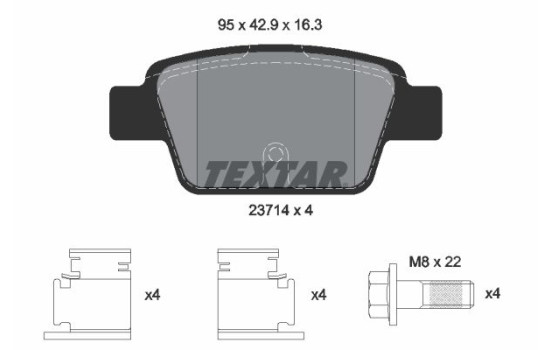Kit de plaquettes de frein, frein à disque epad 2371481 Textar