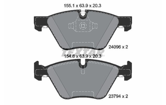Kit de plaquettes de frein, frein à disque epad 2409681 Textar