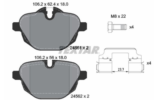 Kit de plaquettes de frein, frein à disque epad 2456181 Textar