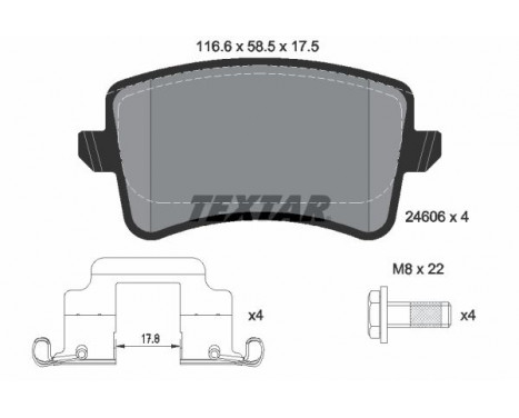 Kit de plaquettes de frein, frein à disque epad 2460682 Textar