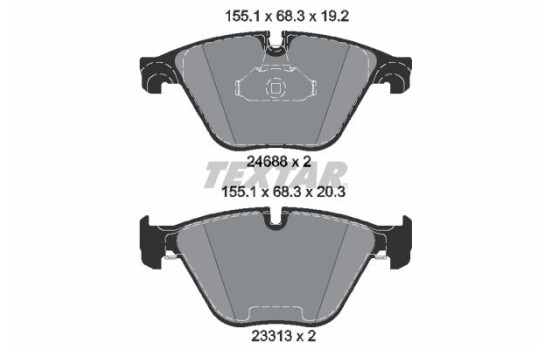 Kit de plaquettes de frein, frein à disque epad 2468881 Textar