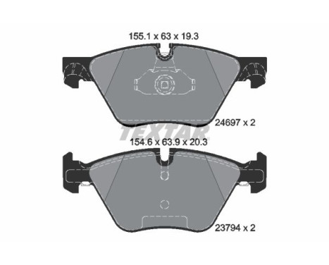 Kit de plaquettes de frein, frein à disque epad 2469781 Textar