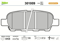 Kit de plaquettes de frein, frein à disque FIRST 301009 Valeo