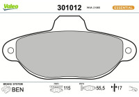 Kit de plaquettes de frein, frein à disque FIRST 301012 Valeo