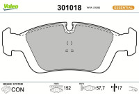 Kit de plaquettes de frein, frein à disque FIRST 301018 Valeo