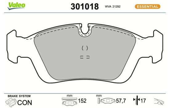 Kit de plaquettes de frein, frein à disque FIRST 301018 Valeo